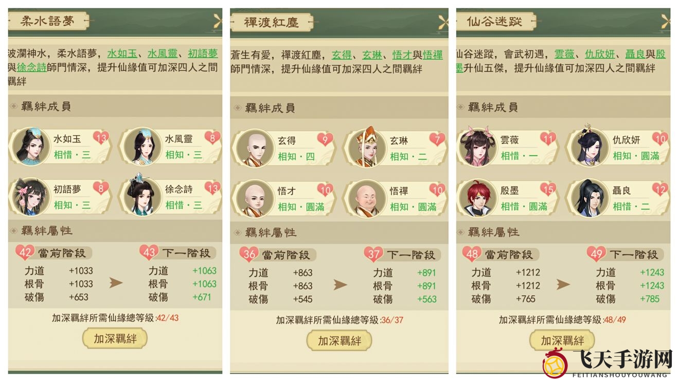 《云端问仙》仙缘属性羁绊效果介绍