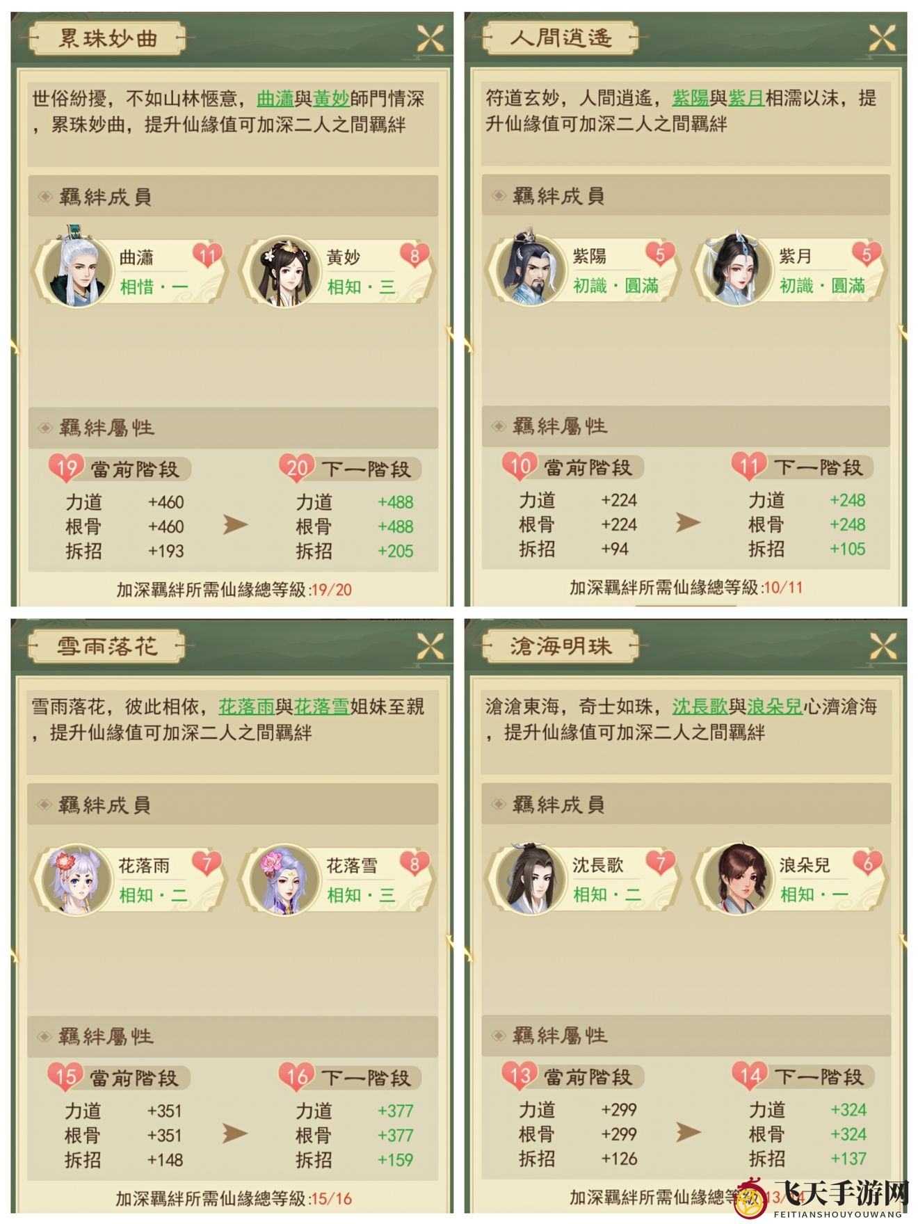 《云端问仙》仙缘属性羁绊效果介绍